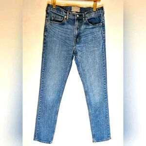 Everlane Slim Straight Blue Denim Stretchy sz 32 eu 9/10 US zipper Metal Button